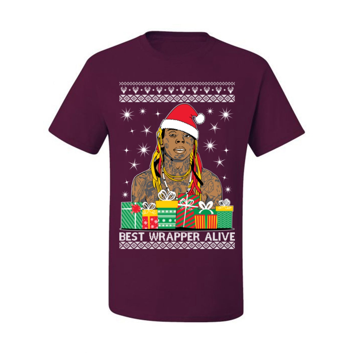 Best Wrapper Alive, Funny Hip Hop Music Tour Merch, Viral New Orleans NOLA Rapper Tune, Ugly Christmas Sweater Ugly Christmas Men's T-Shirt