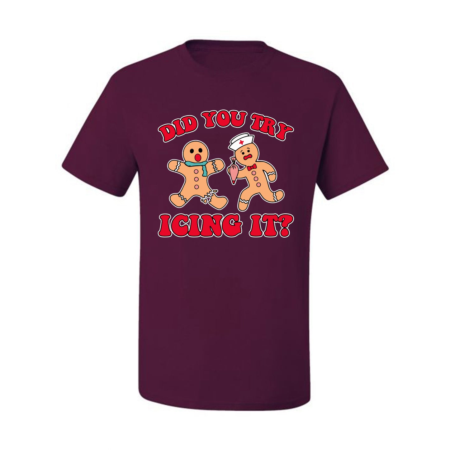 Did You Try Icing It? Funny Cute Gingerbread Doctor, Desert Cookies Ginger Bread Ugly Christmas Men's T-Shirt