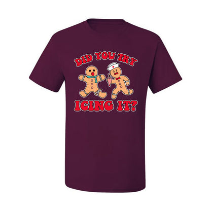 Did You Try Icing It? Funny Cute Gingerbread Doctor, Desert Cookies Ginger Bread Ugly Christmas Men's T-Shirt
