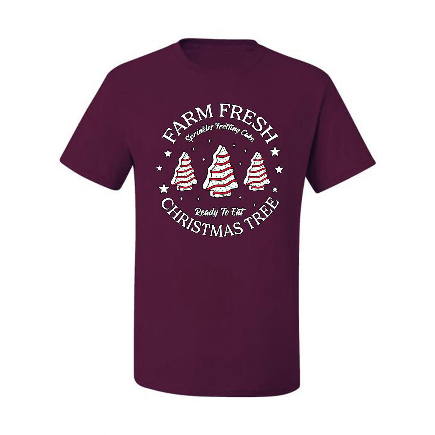 Farm Fresh Christmas Tree, Sprinkle Frosted Cake, Ready to Eat | Classic Winter Holiday Dessert  Ugly Christmas Men's T-Shirt