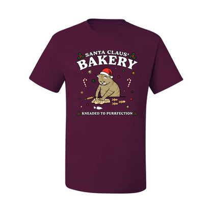 Santa Claus Bakery | Bread Kneaded to Purrfection, Funny Cute Cat Chef Baker Joke Ugly Christmas Men's T-Shirt