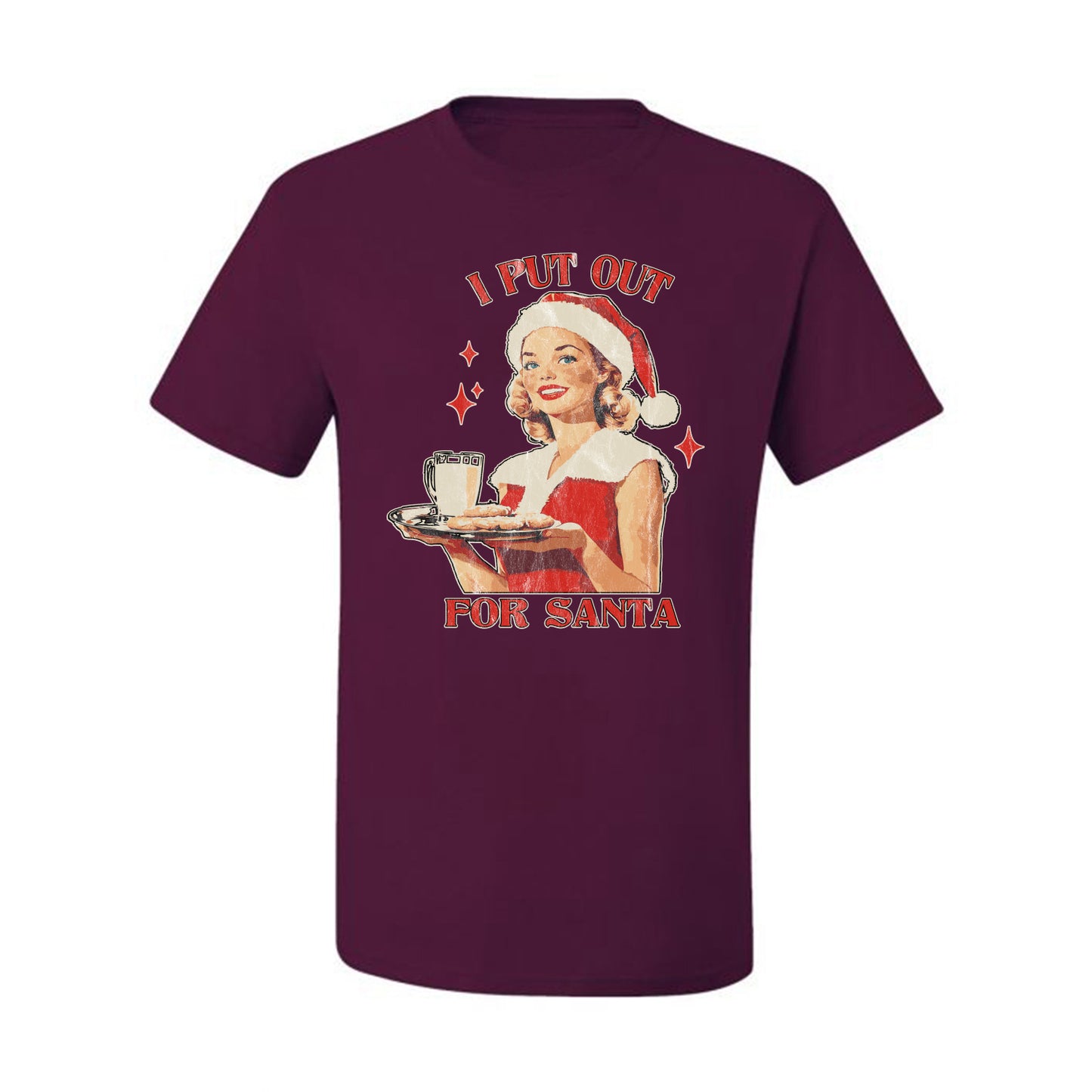 I Put Out For Santa | Funny Women Milk and Cookies Ugly Christmas Men's T-Shirt
