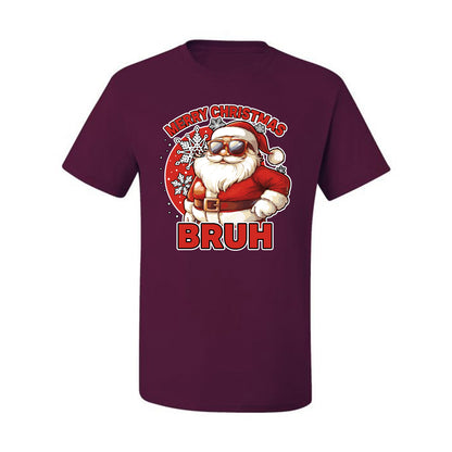 Merry Christmas Bruh | Funny Cool Santa Claus Sunglasses Trendy Hip Viral Meme Ugly Christmas Men's T-Shirt