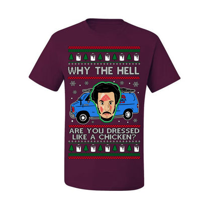 Why the Hell are You Dressed Like a Chicken? Classic Funny 90s Marv Kevin Plumbing Van Bandits Iron,  Ugly Christmas Men's T-Shirt