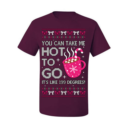 You Can Take Me Hot to Go, Hot Cocoa Viral Midwest Princess Dance Song Pop Music Merchandise Concert Tour Merch, Winter Xmas Ugly Christmas Sweater Ugly Christmas Men's T-Shirt