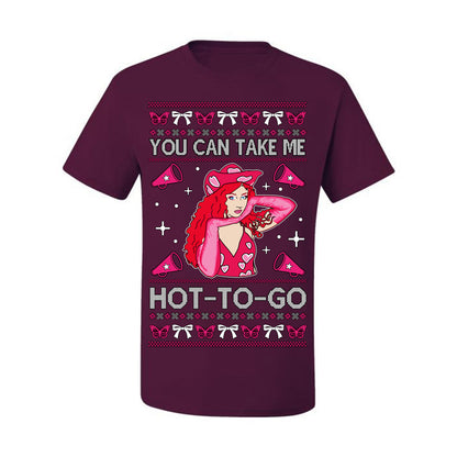 You Can Take Me Hot to Go, Viral Midwest Princess Song Dance Pop Star Concert Tour Merch, Ugly Christmas Sweater Ugly Christmas Men's T-Shirt