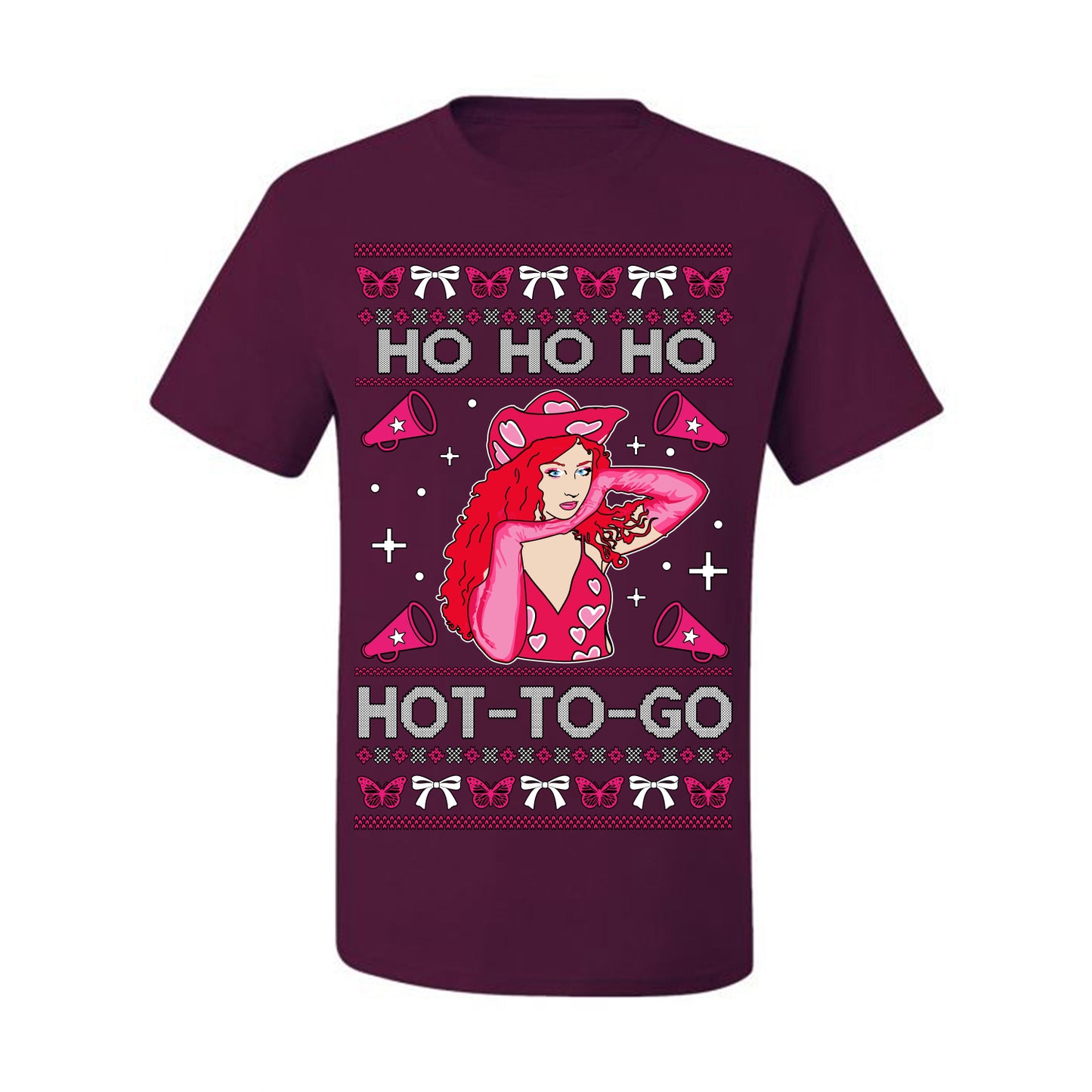 Ho Ho Ho Hot to Go, Viral Midwest Princess Song Dance Pop Star Concert Tour Merch, Ugly Christmas Sweater Ugly Christmas Men's T-Shirt