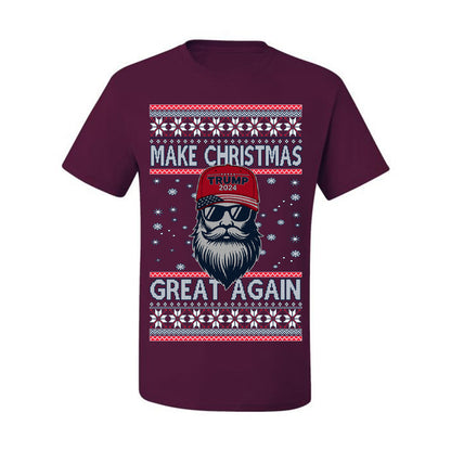 Make Christmas Great Again Trump Santa Claus 2024 MAGA,  Donald Trump JD Vance GOP Republican, Ugly Christmas Sweater Crewneck Sweatshirt Ugly Christmas Men's T-Shirt
