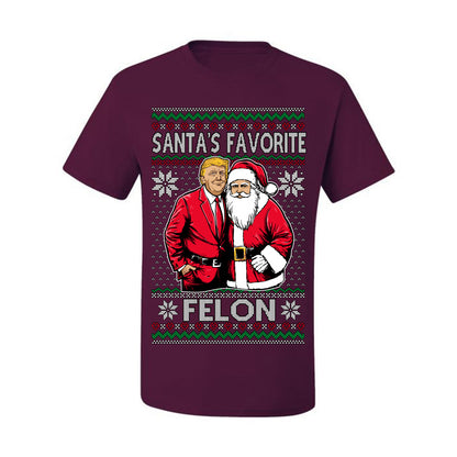 Santa's Favorite Felo,n Funny Donald Trump JD Vance 2024 MAGA Make America Great Again Xmas Santa Claus Funny Sweaters Gift Merch for Republicans, Ugly Christmas Sweater Ugly Christmas Men's T-Shirt