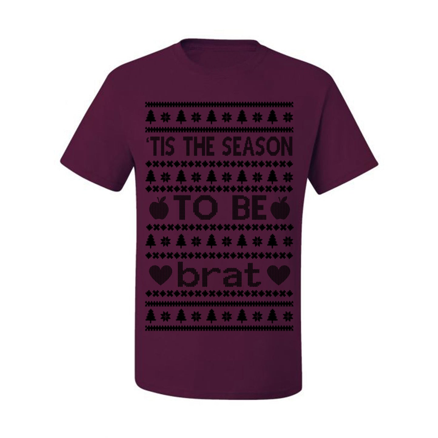 Tis the Season to Be Brat Dark Text, Xmas Viral Meme Music Rave Concert Merch, Unisex Ugly Christmas Sweaters for Women Men Ugly Christmas Men's T-Shirt