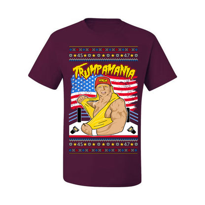 Trumpamania Funny Hogan 80s USA Wrestling Sports Parody, Donald Trump Vance 2024 Wrestler MAGA Make America Great Again, Ugly Christmas Sweater Ugly Christmas Men's T-Shirt