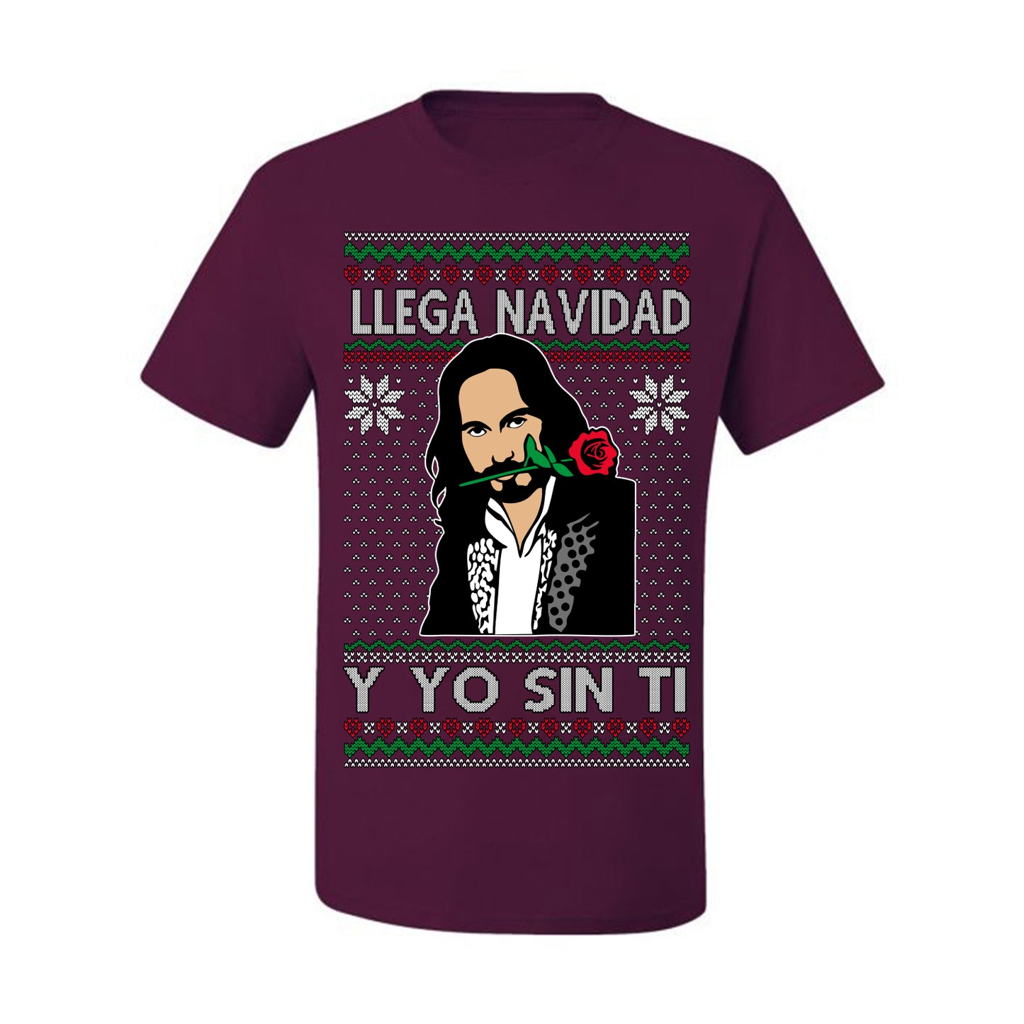 Llega Navidad Y Yo Sin Ti Christmas Is Coming, Marco Mexican Pop Star Mexico Music Michoacán Ugly Christmas Sweater Ugly Christmas Men's T-Shirt