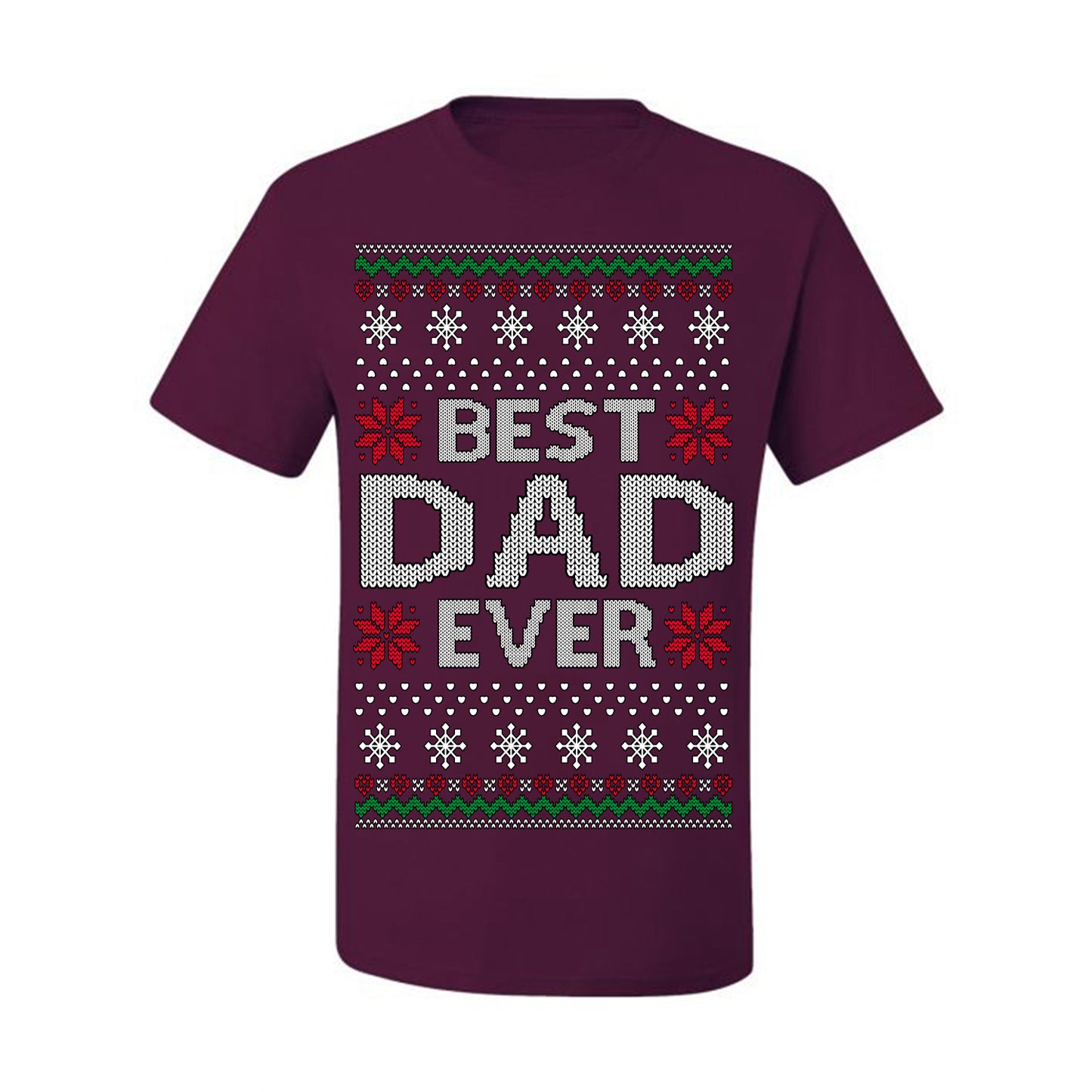 Best Dad Ever Classic Xmas Winter Holidays Ugly Christmas Sweater Ugly Christmas Men's T-Shirt