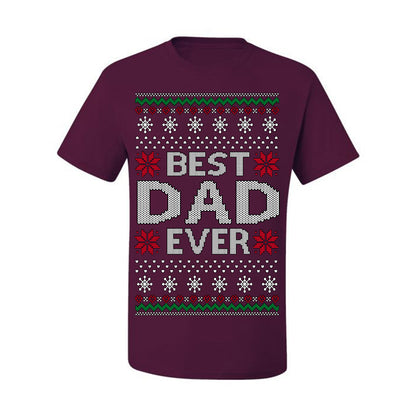 Best Dad Ever Classic Xmas Winter Holidays Ugly Christmas Sweater Ugly Christmas Men's T-Shirt