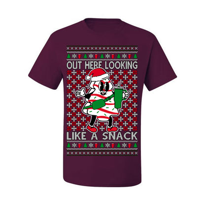 Out Here Looking Like a Snack, Funny Cute White Chocolate Sprinkles Holiday Trendy Millennial Christmas Cookie Ugly Christmas Sweater Ugly Christmas Men's T-Shirt