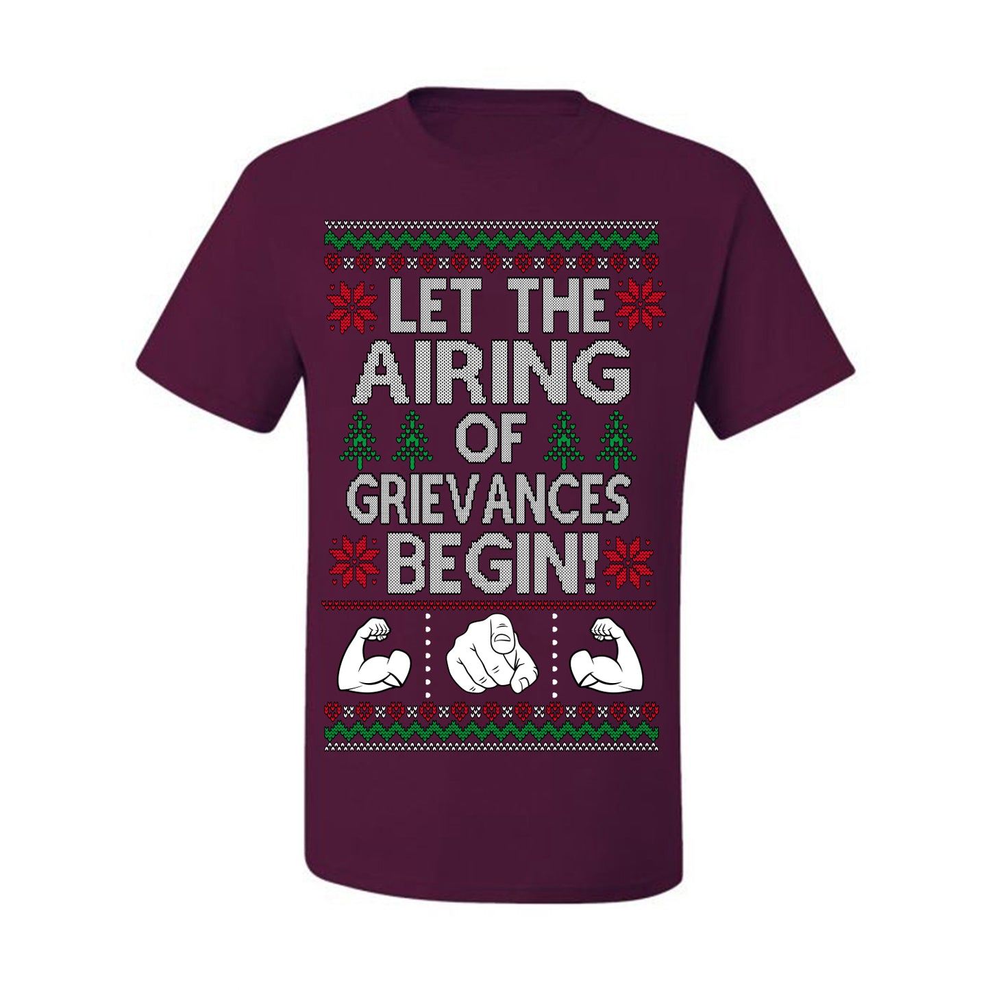 Let the Airing of Grievances Begin Funny TV Sitcom Festivus for the Rest of Us, Feats of Strength Iconic TV Quote Ugly Christmas Men's T-Shirt