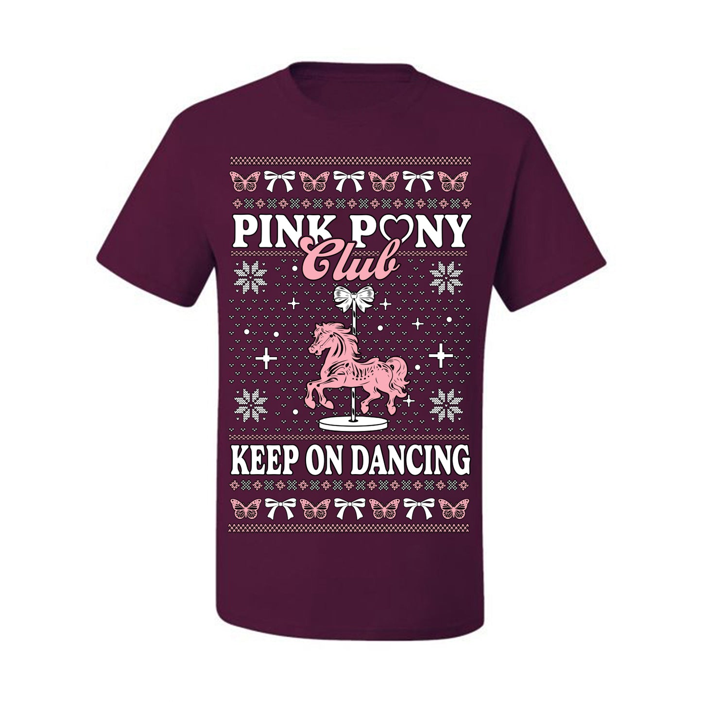 Pink Pony Club Pop Star Keep on Dancing, Iconic Music Concert Fan Merch Ugly Christmas Sweater Ugly Christmas Men's T-Shirt