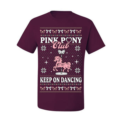 Pink Pony Club Pop Star Keep on Dancing, Iconic Music Concert Fan Merch Ugly Christmas Sweater Ugly Christmas Men's T-Shirt