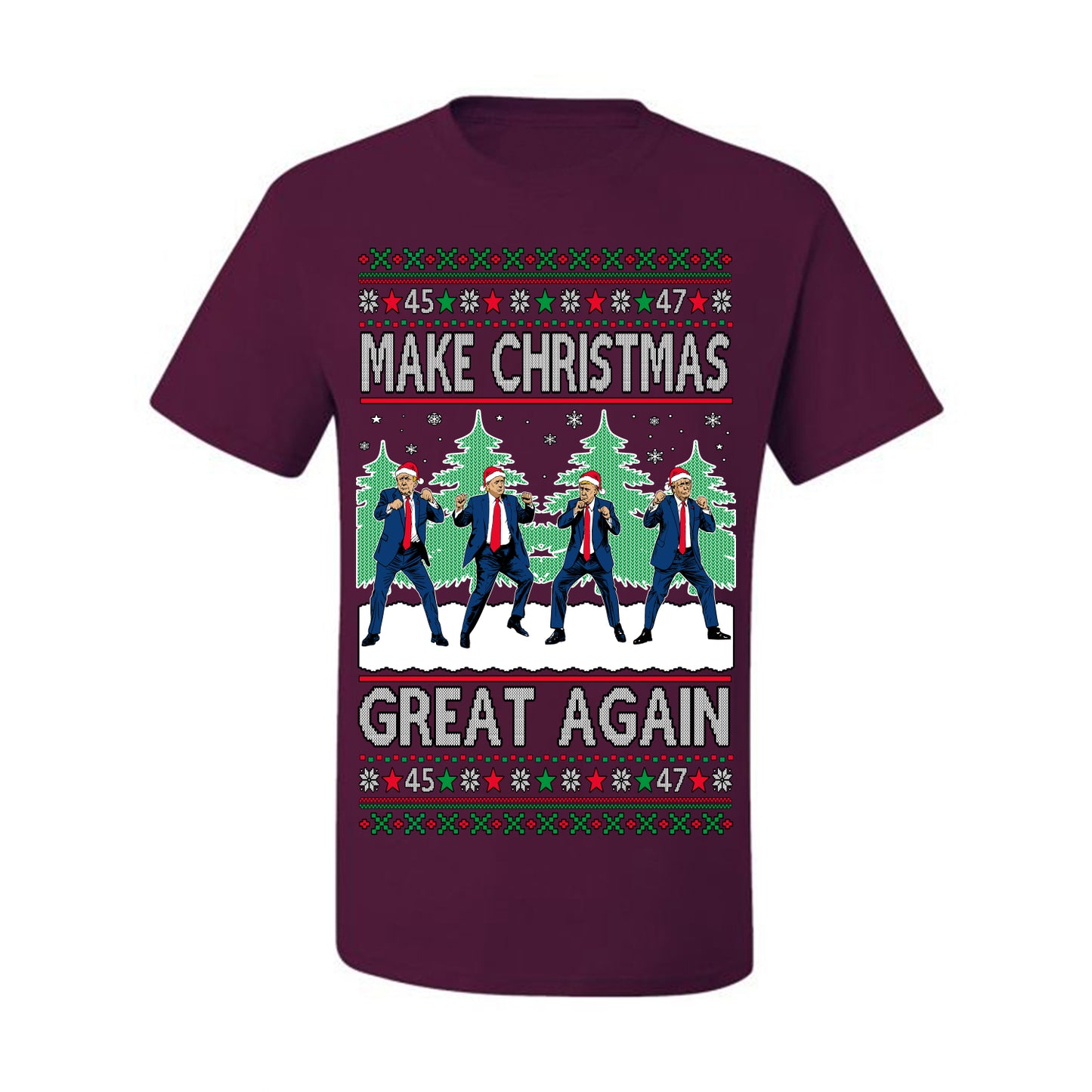 Make Christmas Great Again Shimmy Dance USA President Ugly Christmas Sweater Ugly Christmas Men's T-Shirt
