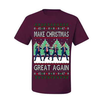 Make Christmas Great Again Shimmy Dance USA President Ugly Christmas Sweater Ugly Christmas Men's T-Shirt