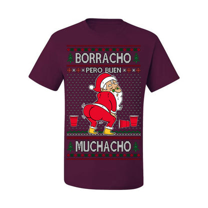 Borracho Pero Buen Muchacho Bebida Alcohol Drunk But a Good Boy, Espanol Ropa Sueter Navideno Cerveza, Funny Ugly Christmas Sweater Ugly Christmas Men's T-Shirt