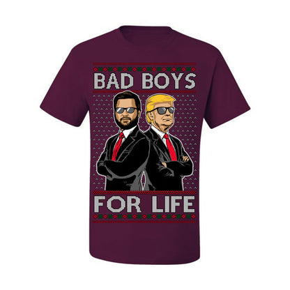 Bad Boys for Life Donald Trump JD Vance, MAGA Make America Great Again 2024, 90s Comedy Movie Parody Ugly Christmas Sweater Ugly Christmas Men's T-Shirt