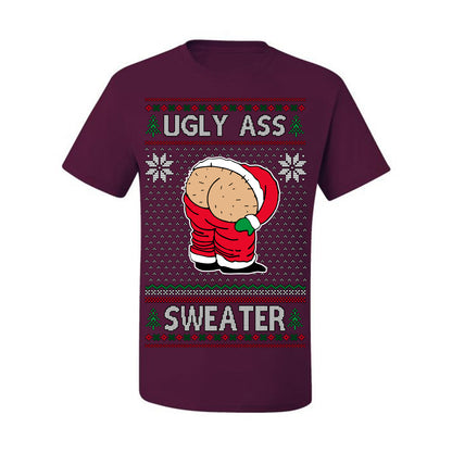 Ugly Ass Sweater Funny Santa Claus Butt Xmas Ugly Christmas Sweater Ugly Christmas Men's T-Shirt