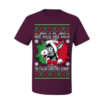Jing a Di Jing Dominick the Italian Christmas Donkey, Classic New York Brooklyn Xmas Song Lyrics, Ugly Christmas Sweater Ugly Christmas Men's T-Shirt