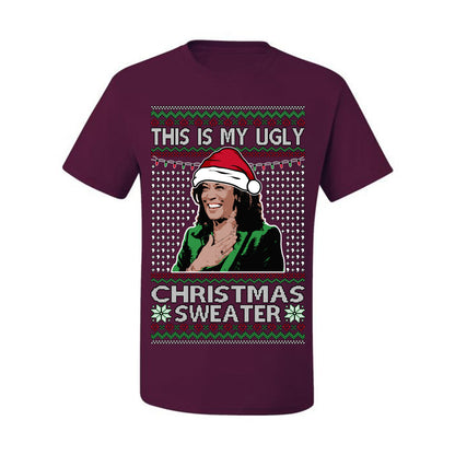 This Is My Ugly Sweater, Funny Santa Anti Kamala Harris, Political Ugly Christmas Sweater Ugly Christmas Men's T-Shirt