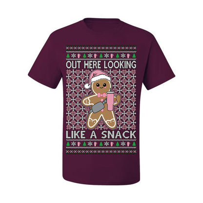 Out Here Looking Like a Snack Cute Xmas Cookie Ugly Christmas Sweater Ugly Christmas Men's T-Shirt