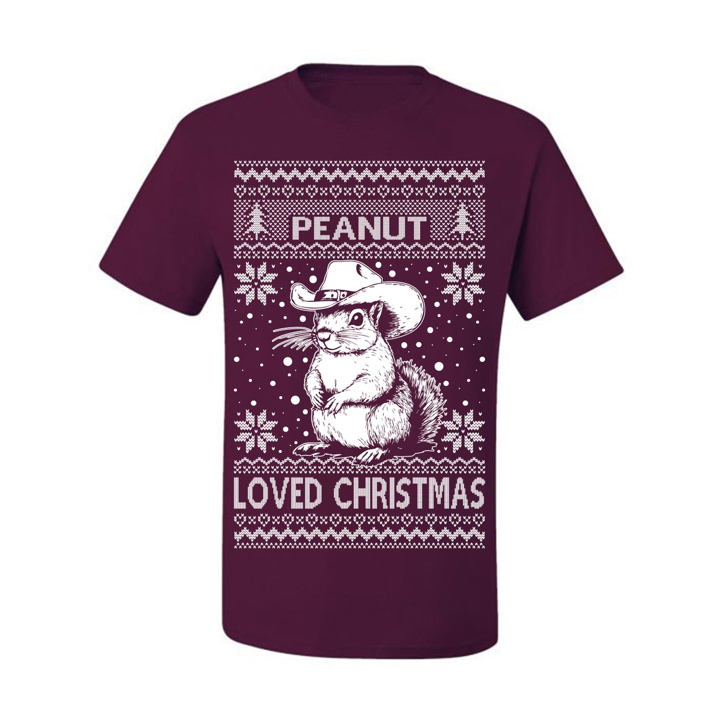 Peanut Loved Christmas, Funny Viral NYC New York Squirrel Meme Trending Save Our Pets Memes, Ugly Christmas Sweater Ugly Christmas Men's T-Shirt