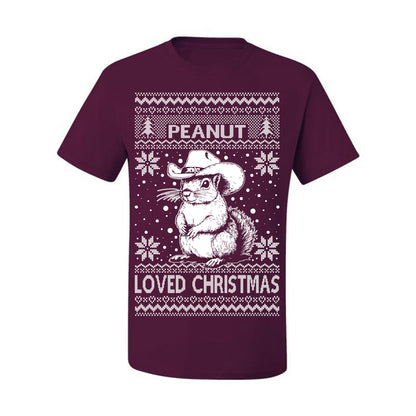 Peanut Loved Christmas, Funny Viral NYC New York Squirrel Meme Trending Save Our Pets Memes, Ugly Christmas Sweater Ugly Christmas Men's T-Shirt