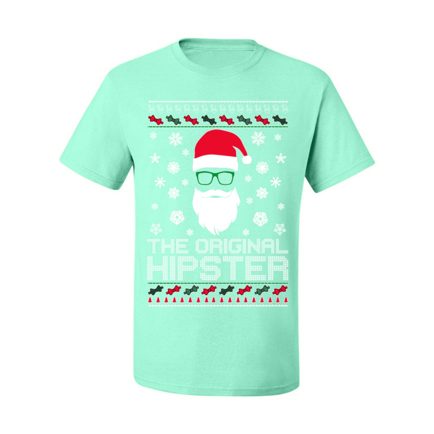 Santa Claus the Original Hipster, Funny IPAs Rim Glasses Hipsters Libs Viral Meme, Ugly Christmas Sweater Ugly Christmas Men's T-Shirt