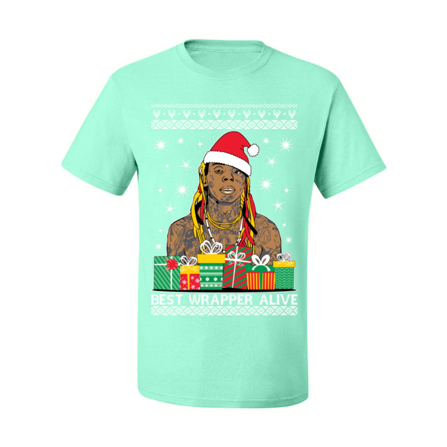 Best Wrapper Alive, Funny Hip Hop Music Tour Merch, Viral New Orleans NOLA Rapper Tune, Ugly Christmas Sweater Ugly Christmas Men's T-Shirt