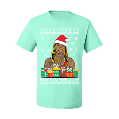 Best Wrapper Alive, Funny Hip Hop Music Tour Merch, Viral New Orleans NOLA Rapper Tune, Ugly Christmas Sweater Ugly Christmas Men's T-Shirt