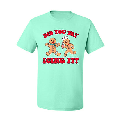 Did You Try Icing It? Funny Cute Gingerbread Doctor, Desert Cookies Ginger Bread Ugly Christmas Men's T-Shirt
