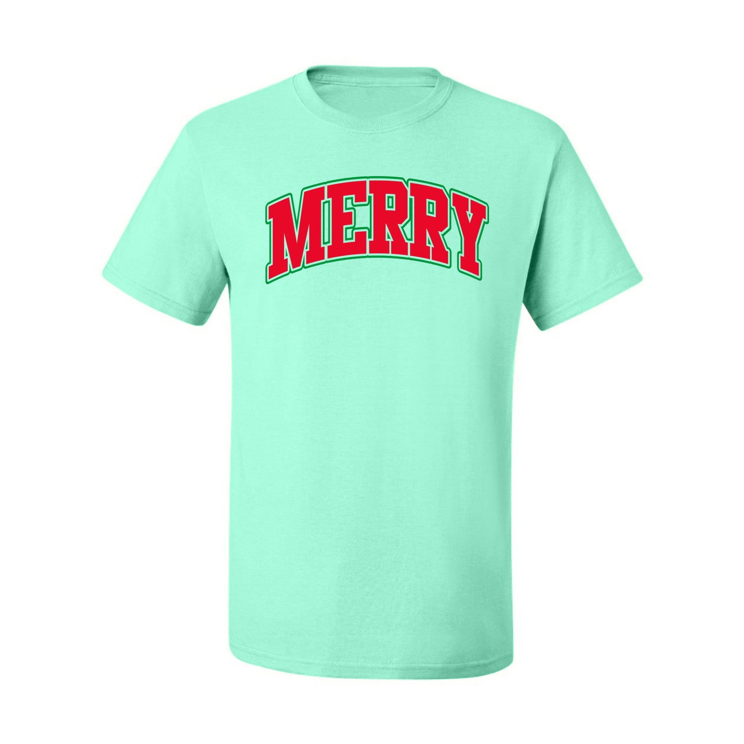 Merry | Cute Winter Holiday College Style Ugly Christmas Men's T-Shirt
