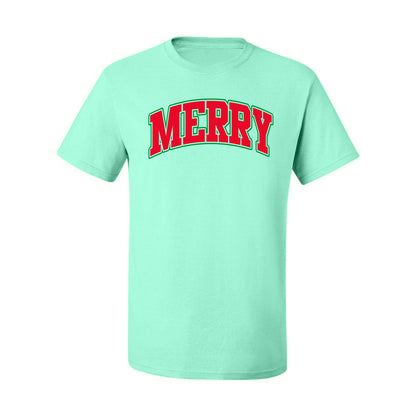 Merry | Cute Winter Holiday College Style Ugly Christmas Men's T-Shirt