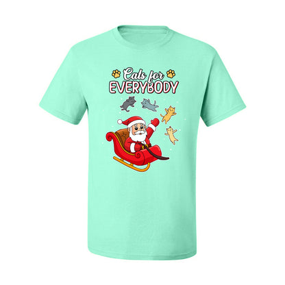 Cats for Everybody, Cute Santa Claus Santa's Sleigh Floating Space Cat  Ugly Christmas Men's T-Shirt