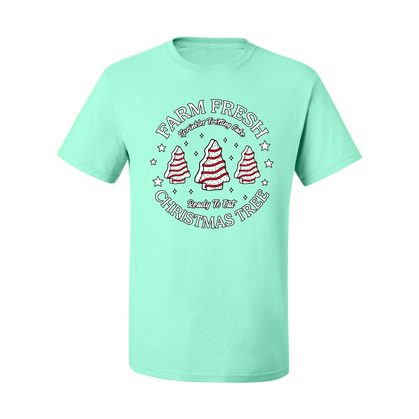 Farm Fresh Christmas Tree, Sprinkle Frosted Cake, Ready to Eat | Classic Winter Holiday Dessert  Ugly Christmas Men's T-Shirt