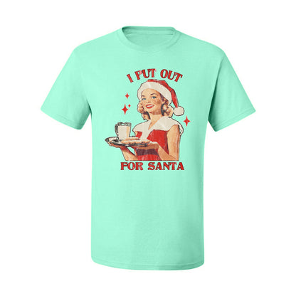 I Put Out For Santa | Funny Women Milk and Cookies Ugly Christmas Men's T-Shirt