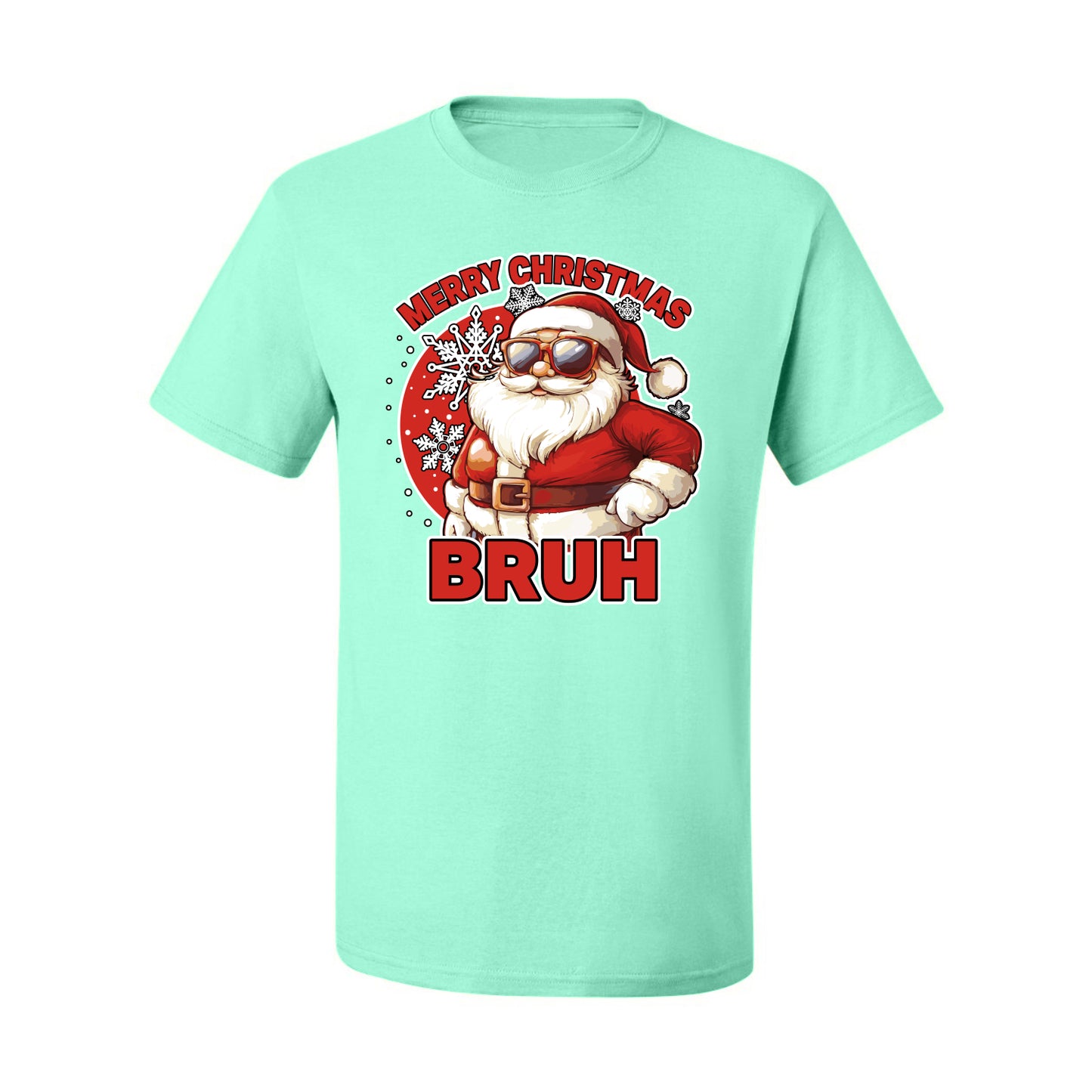 Merry Christmas Bruh | Funny Cool Santa Claus Sunglasses Trendy Hip Viral Meme Ugly Christmas Men's T-Shirt