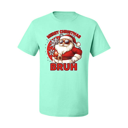 Merry Christmas Bruh | Funny Cool Santa Claus Sunglasses Trendy Hip Viral Meme Ugly Christmas Men's T-Shirt