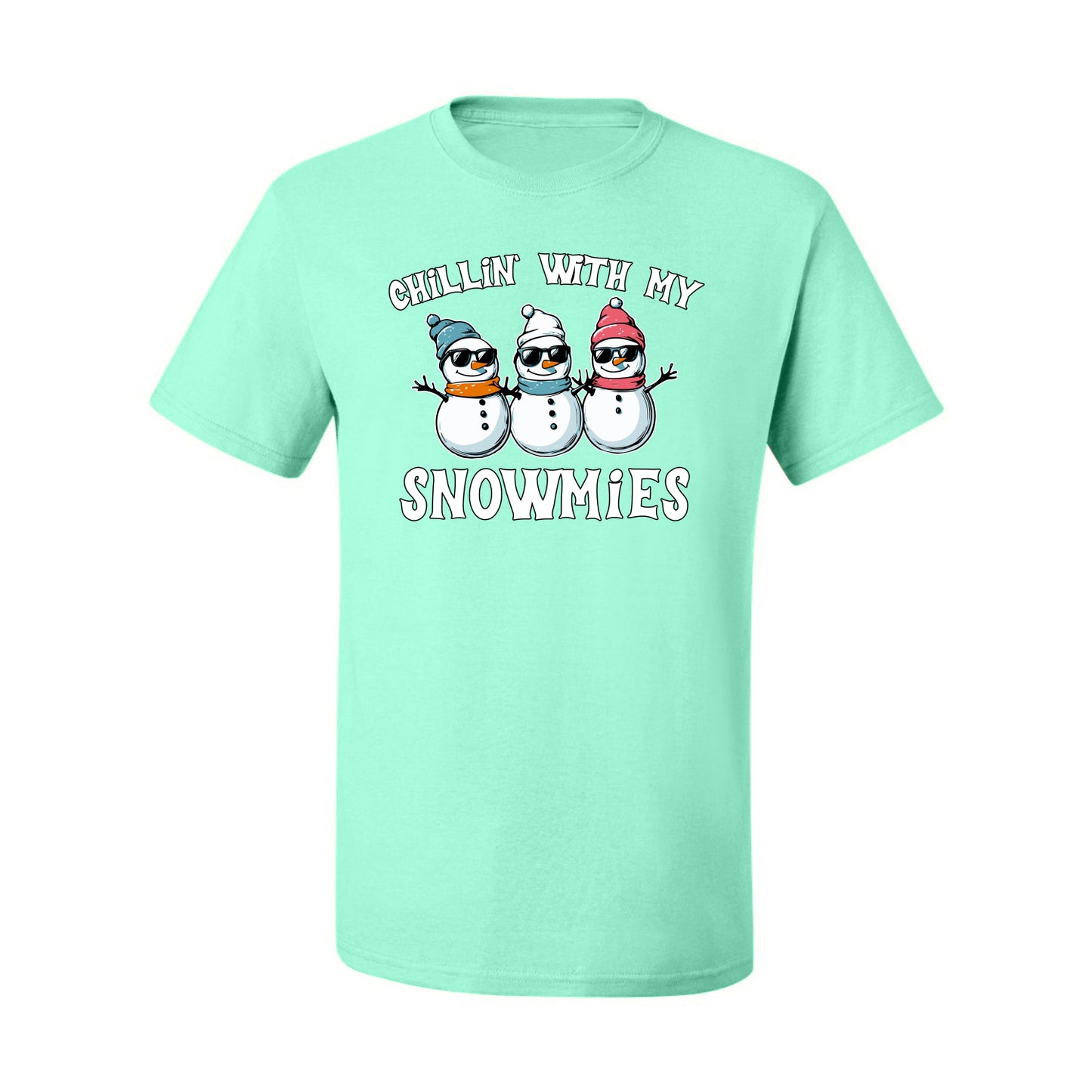 Chillin With My Snowmies, Funny Cute Snow Man Winter Holiday Snowman Homies  Ugly Christmas Men's T-Shirt