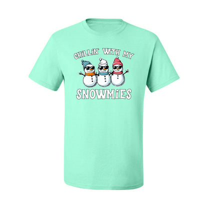 Chillin With My Snowmies, Funny Cute Snow Man Winter Holiday Snowman Homies  Ugly Christmas Men's T-Shirt