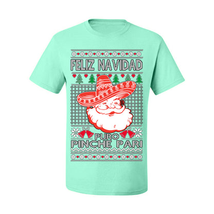 Feliz Navidad Puro Pinche Pari, Funny Spanish Song Latin Pop Music Lyrics, Ugly Christmas Sweater Ugly Christmas Men's T-Shirt