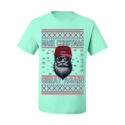 Make Christmas Great Again Trump Santa Claus 2024 MAGA,  Donald Trump JD Vance GOP Republican, Ugly Christmas Sweater Crewneck Sweatshirt Ugly Christmas Men's T-Shirt