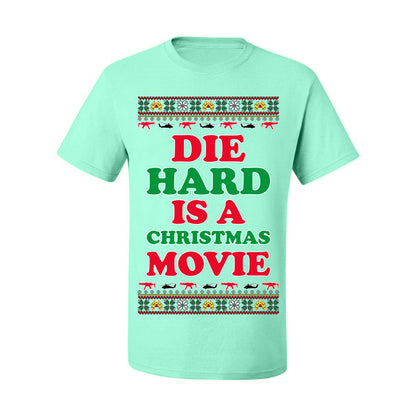 Die Hard is a Christmas Movie Classic, McClane Hans Nakatomi Plaza Xmas Party Holiday Movies, Ugly Christmas Sweater Crewneck Sweatshirt Ugly Christmas Men's T-Shirt