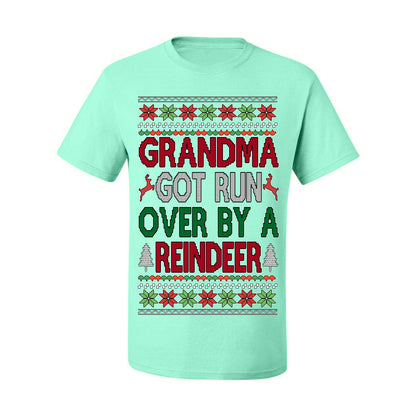 Grandma Got Ran Over by a Reindeer | Classic Xmas Song Holiday Movie Quote, Ugly Christmas Sweater Crewneck Sweatshirt Ugly Christmas Men's T-Shirt