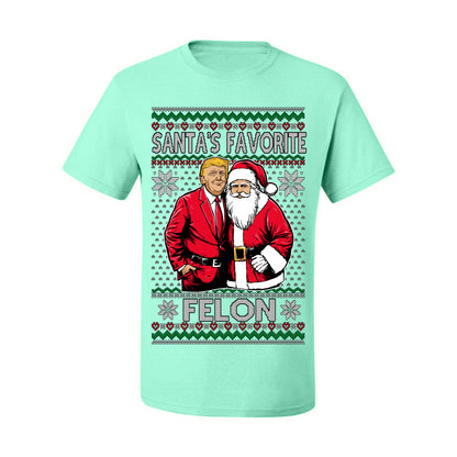 Santa's Favorite Felo,n Funny Donald Trump JD Vance 2024 MAGA Make America Great Again Xmas Santa Claus Funny Sweaters Gift Merch for Republicans, Ugly Christmas Sweater Ugly Christmas Men's T-Shirt
